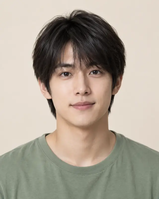 Original medium-length straight black hair before the mullet preview