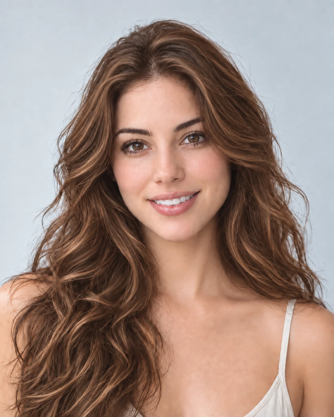 Long waves in a warm caramel-brown shade.