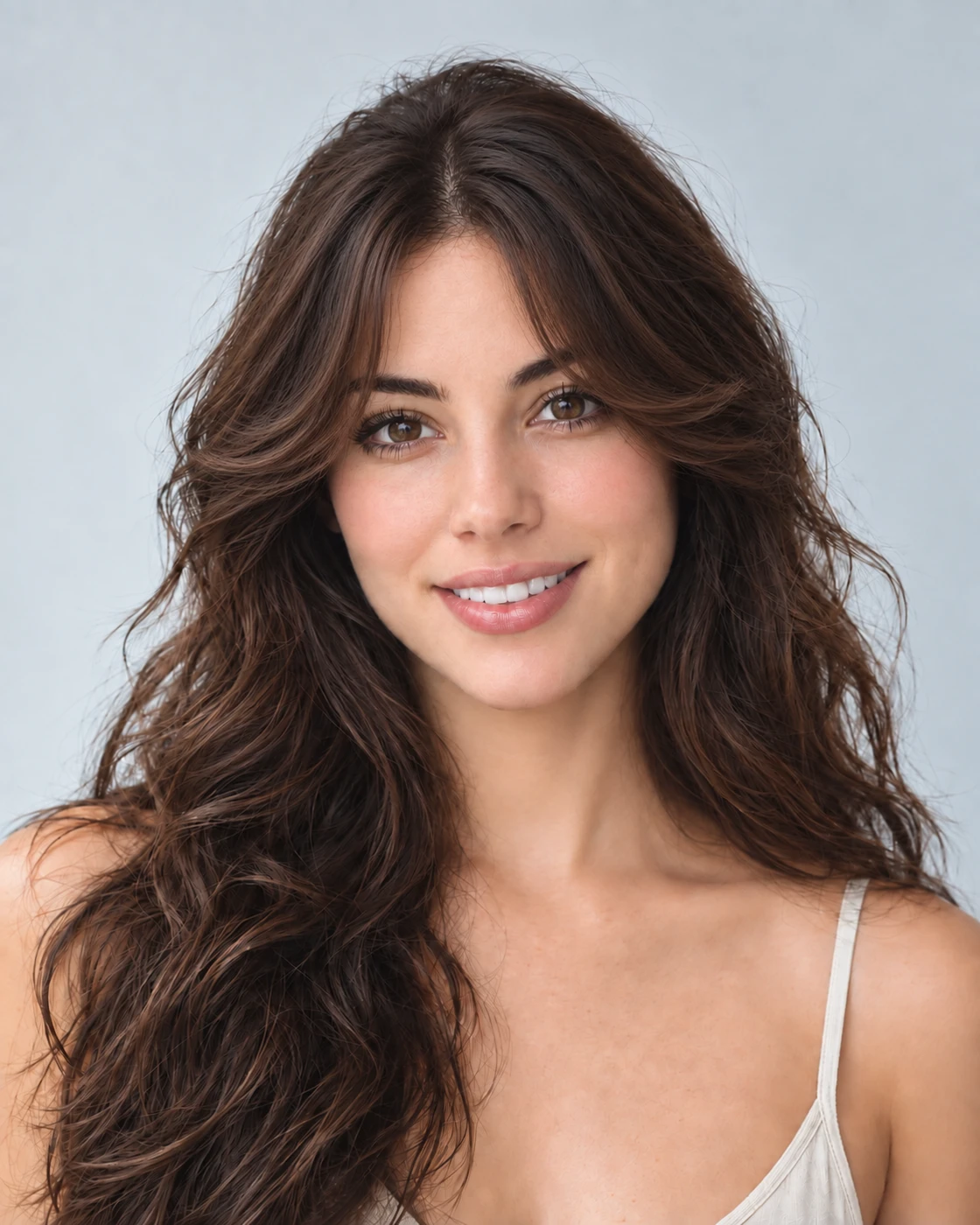 Portrait with Curtain bangs