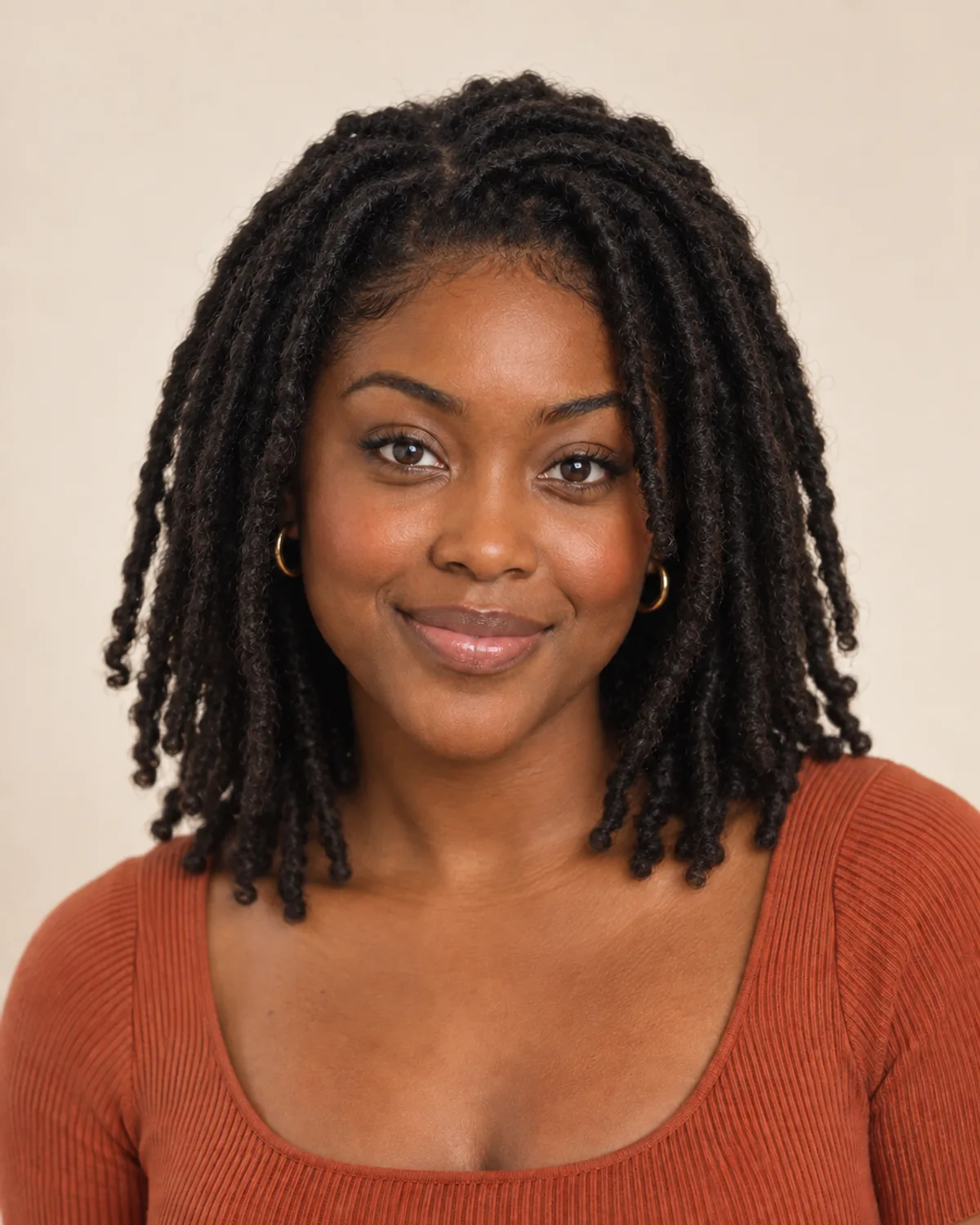 Portrait with Shoulder-length locs