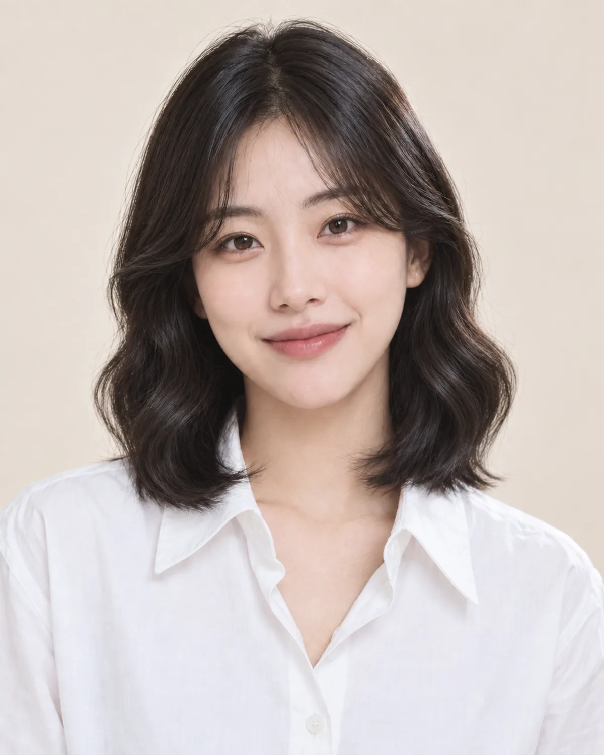 Portrait with a Body wave perm