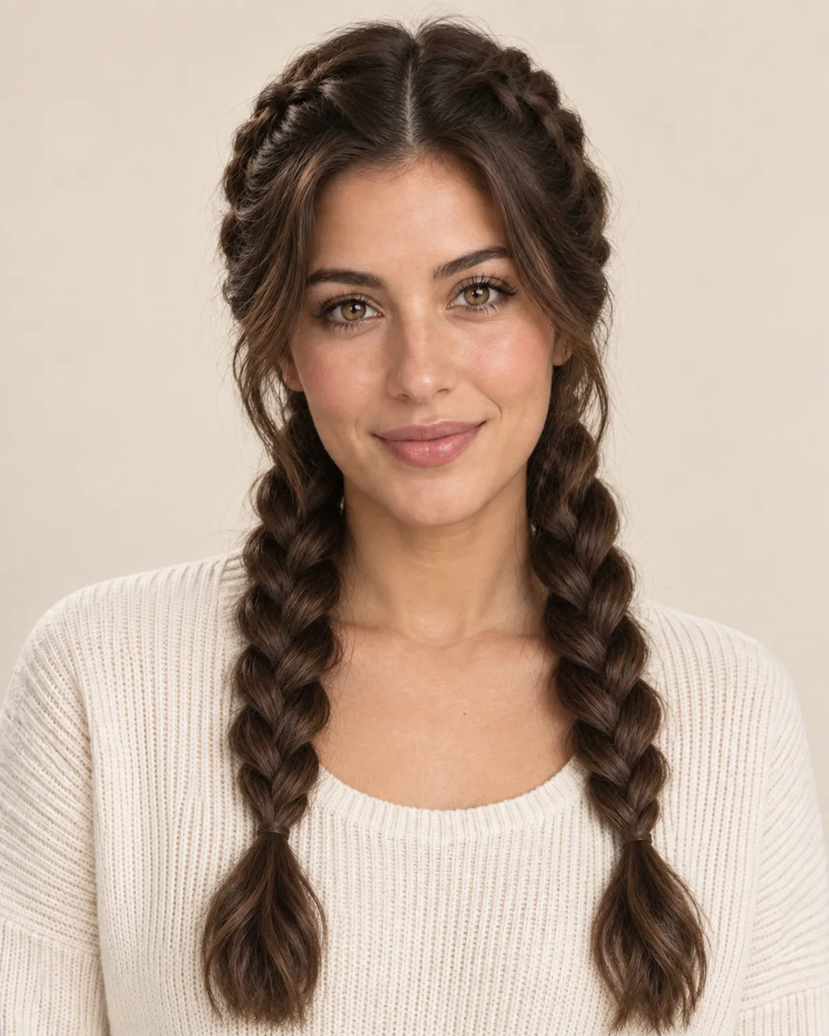Portrait with Dutch braids