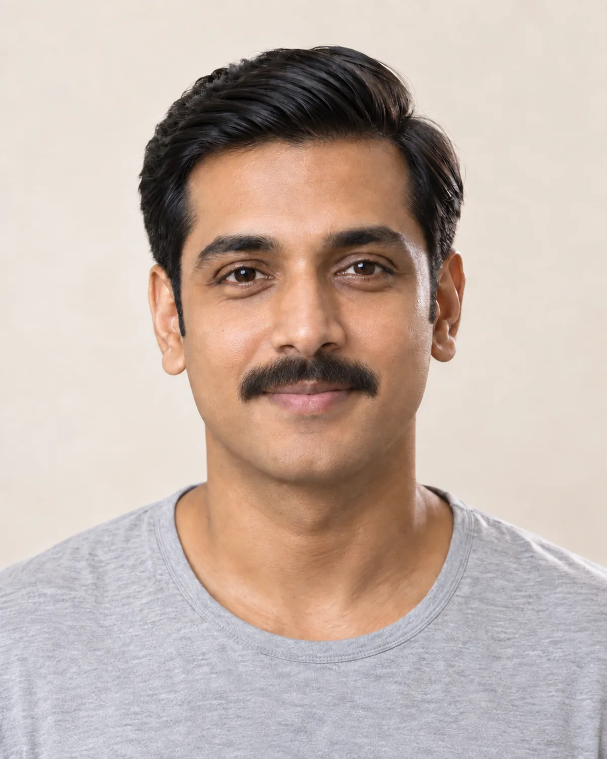 Portrait with Chevron mustache