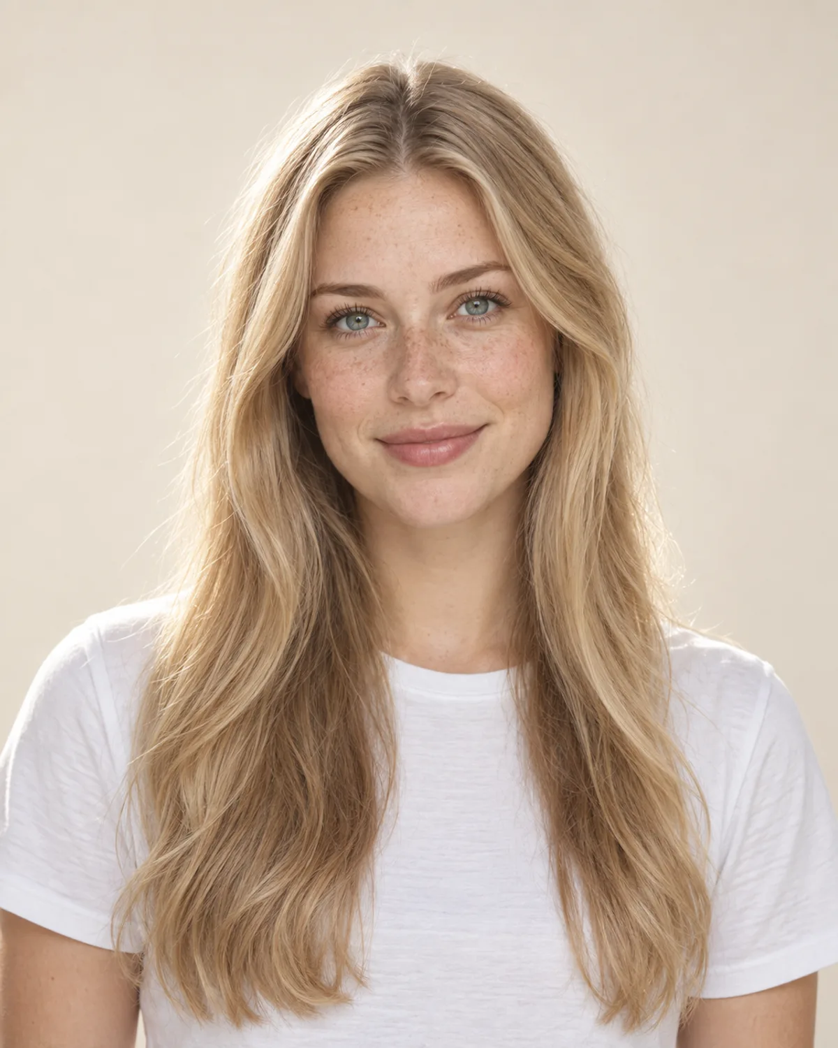 Long, straight light-blonde hair before the micro bob preview.