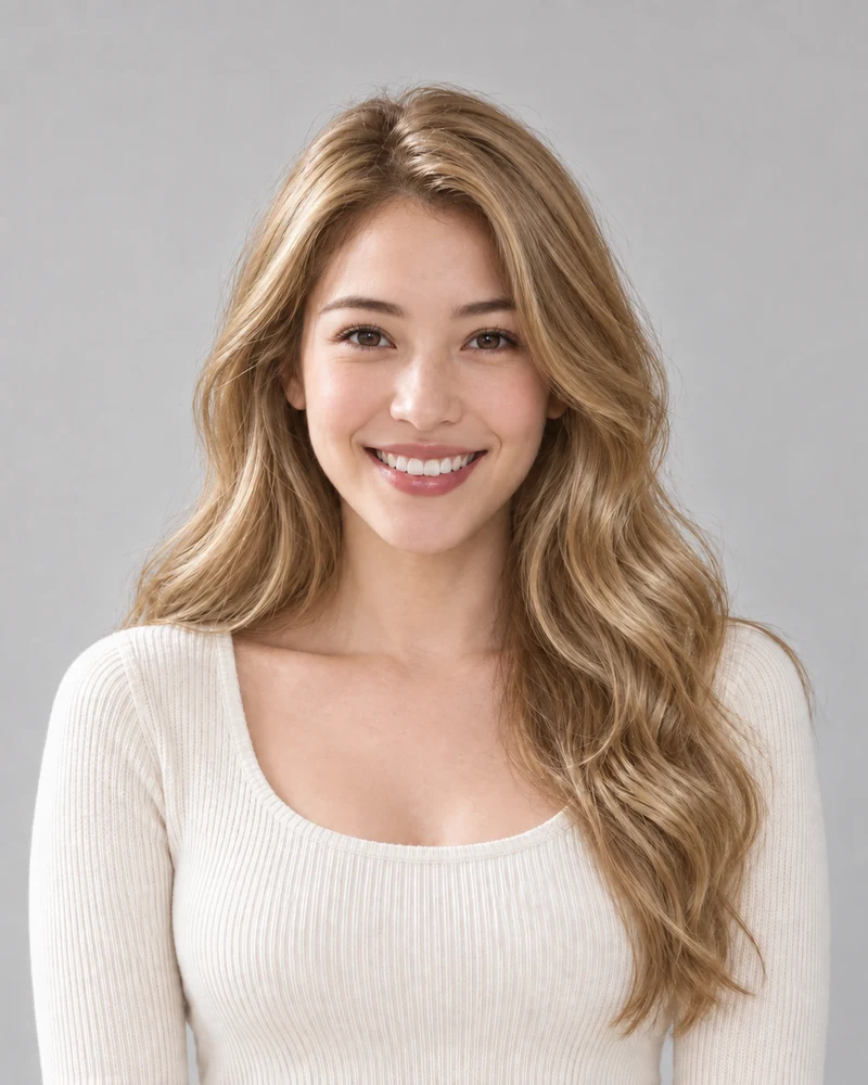 The example model: Warm · Golden blonde
